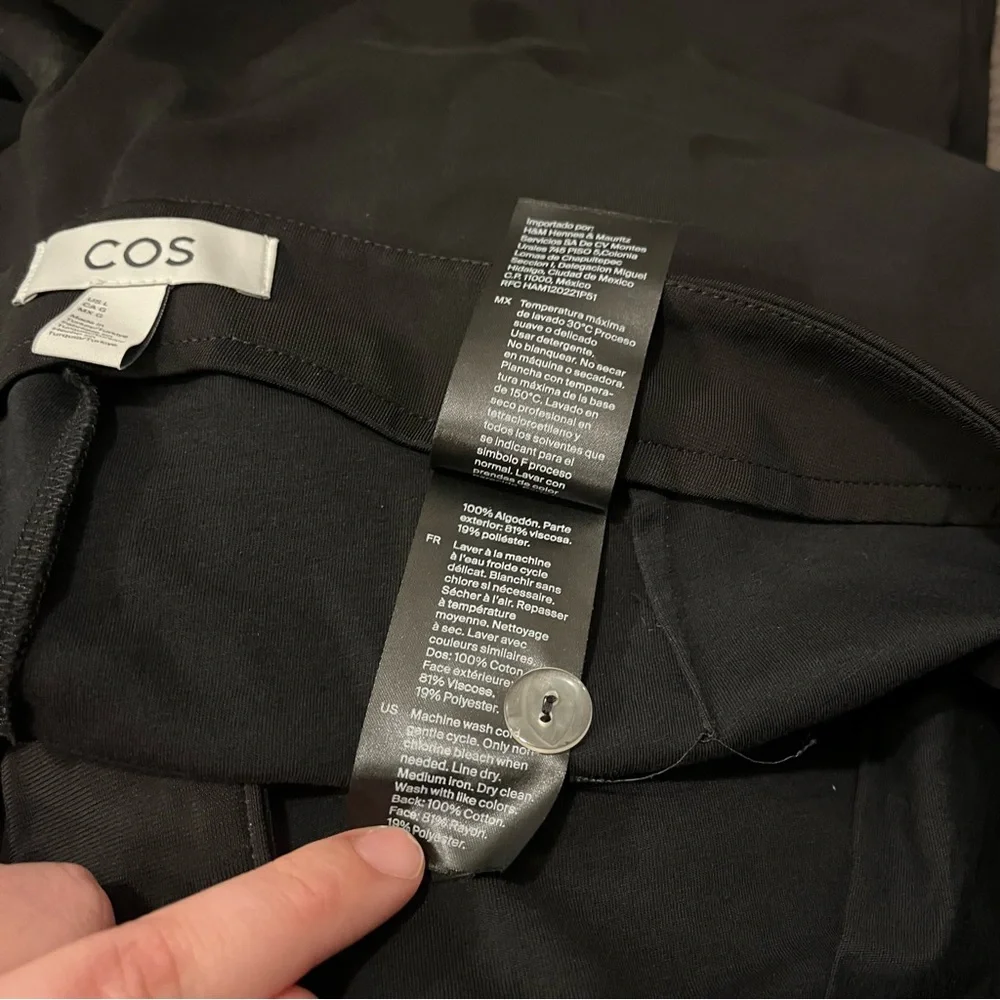 COS Black Wide Leg Cropped Pants - Picture 5 of 5